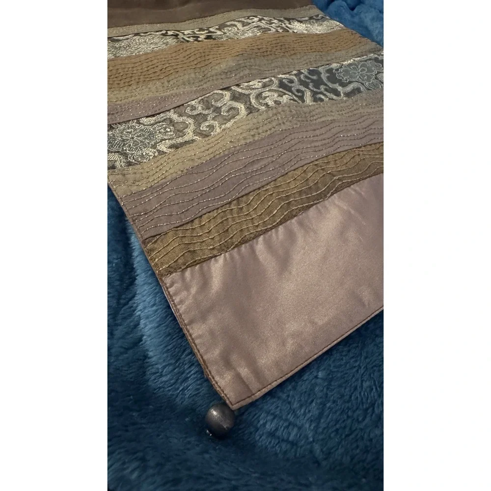 Vtg Pier One Golden Luster Gold Toned Table Runner